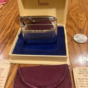 Vintage Ronson Adonis monogrammed lighter in original box